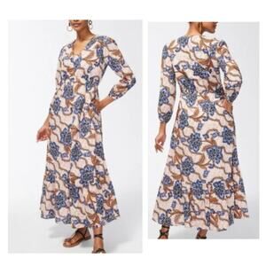 Chico's Tiered Maxi Salsa Night Dress Burnished Clay Cotton NWT Size 2 (US 12)